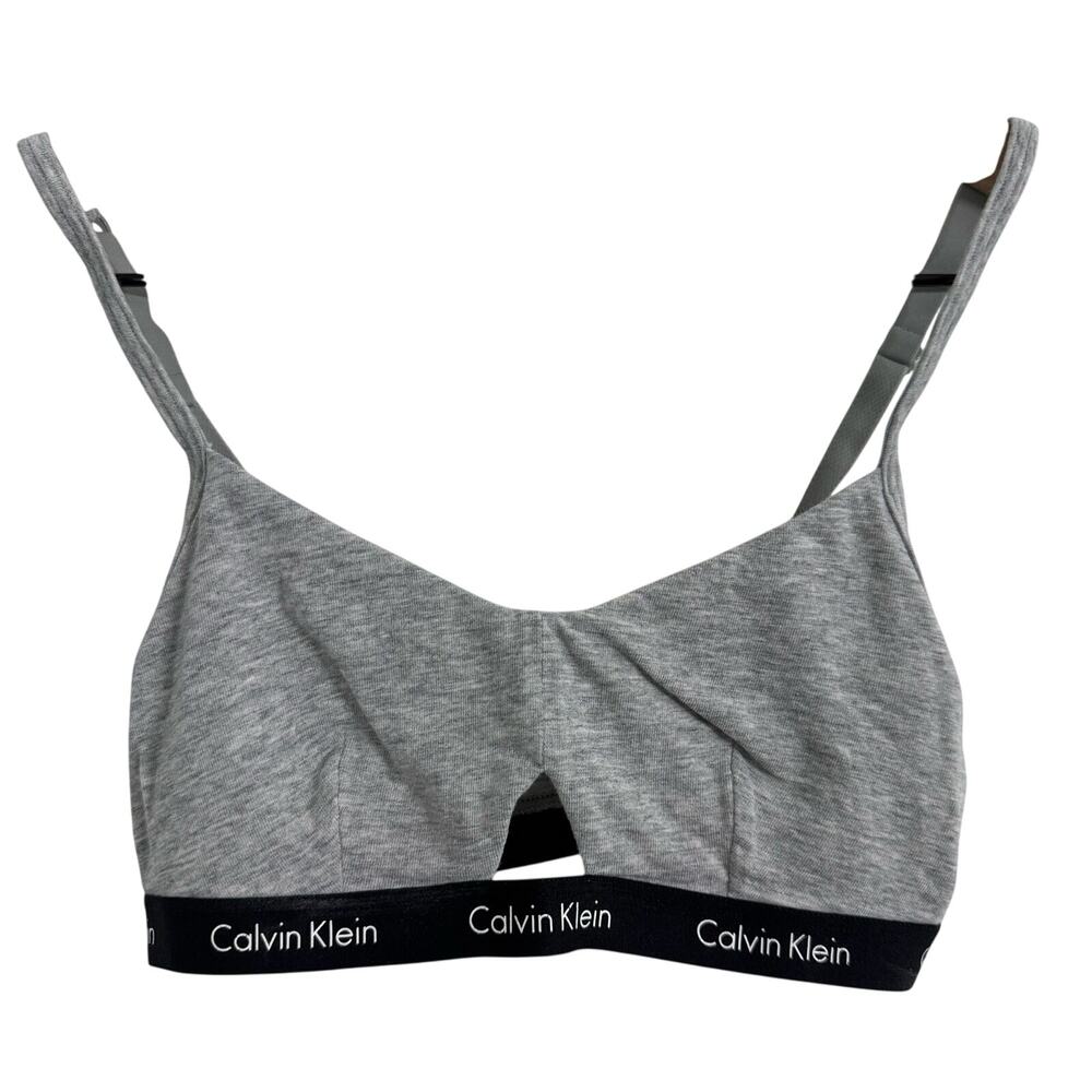 Calvin Klein Gray Triangle Keyhole Cutout Bralette Brami Size Small